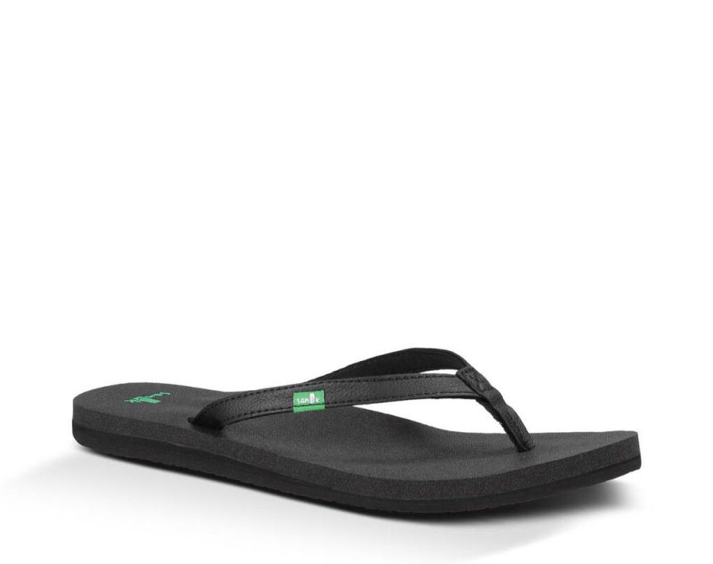 Sanuk Yoga Joy Women's Flip Flops Black | Canada 65MQZ